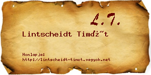 Lintscheidt Timót névjegykártya